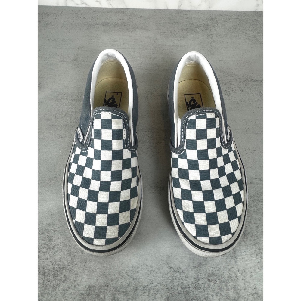 Vans Shoes Kids 13.5 Blue Checkerboard Classic Slip On Skater Sneakers